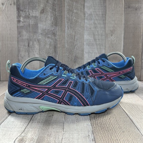 Asics GEL-Venture 7 Peacoat Women's Running Shoes Blue Pink Size 10 1012A476 - Picture 2 of 16
